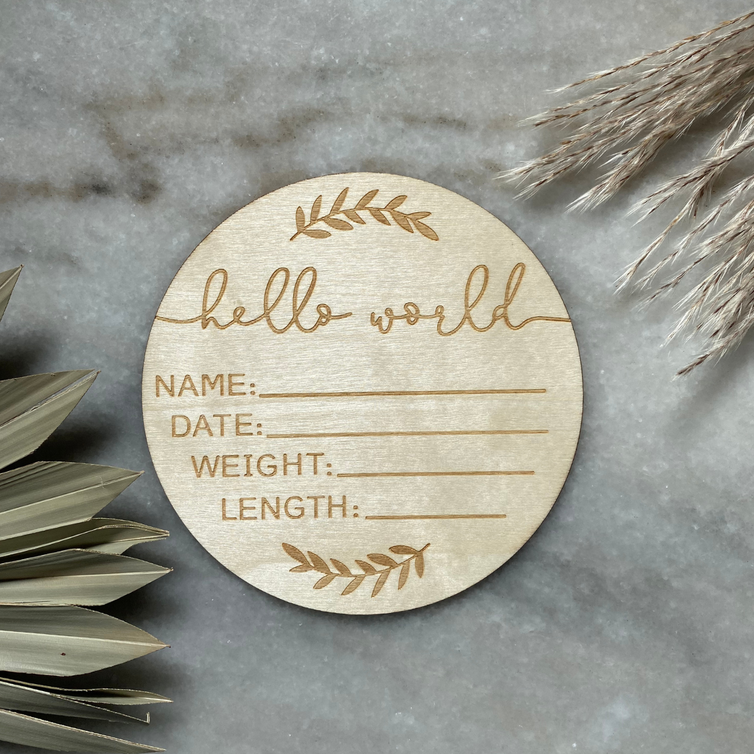 Wooden "Hello World" Sign