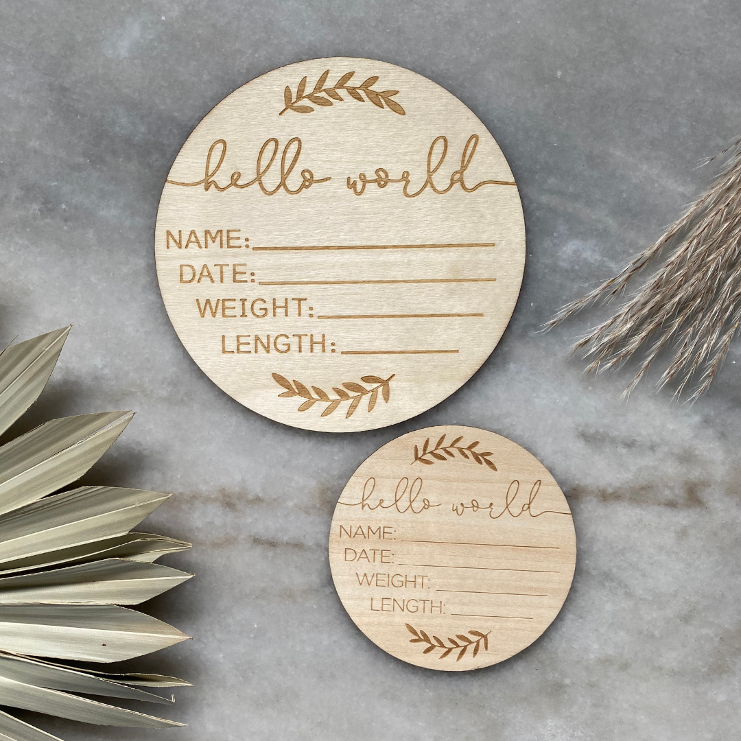 Wooden "Hello World" Sign