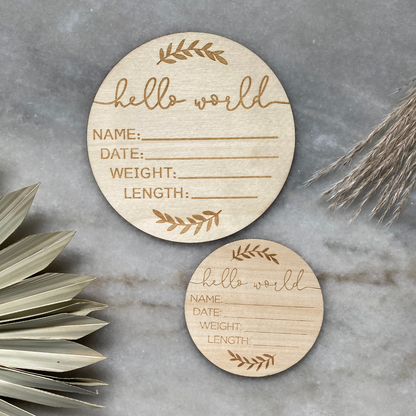 Wooden "Hello World" Sign