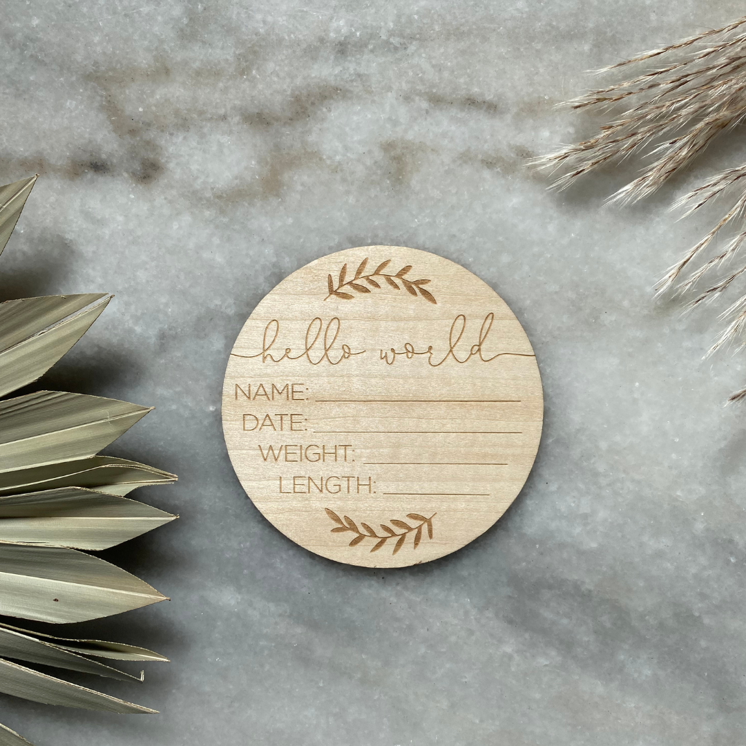 Wooden "Hello World" Sign